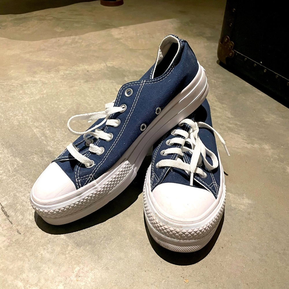 Platform Converse Navy Blue